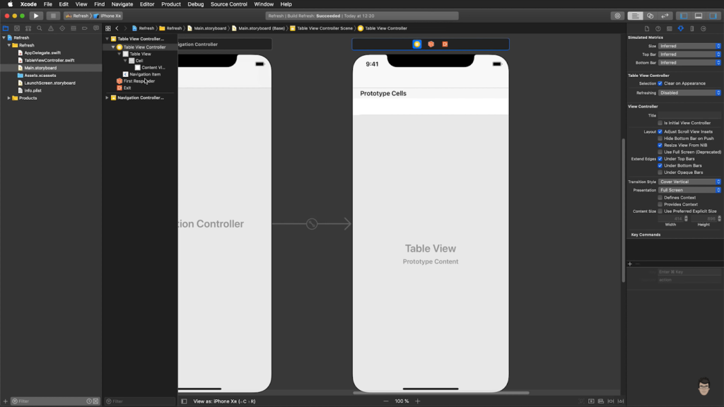 prototype cells on the empty phone screen, the menu, and setting on both sides